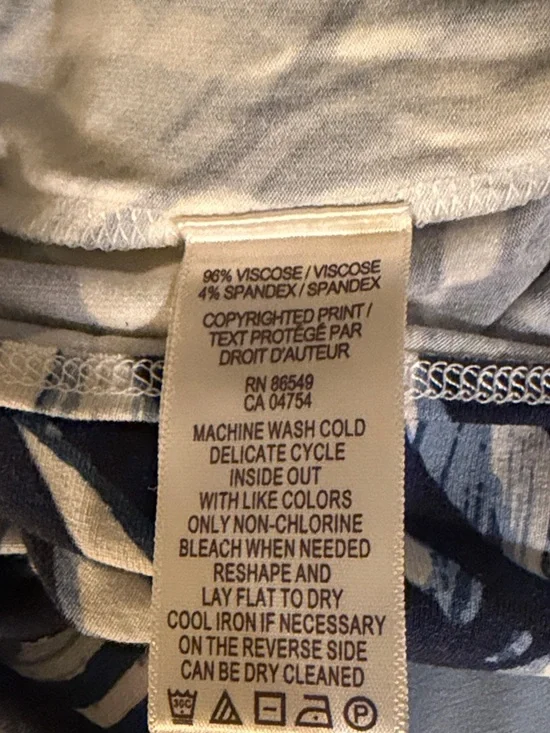 Tommy Bahama Blue and White Palm-Print Midi Dress - Picture 7 of 7